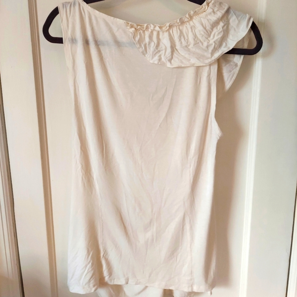 Cream Ruffle Tank - Picture 2 of 5